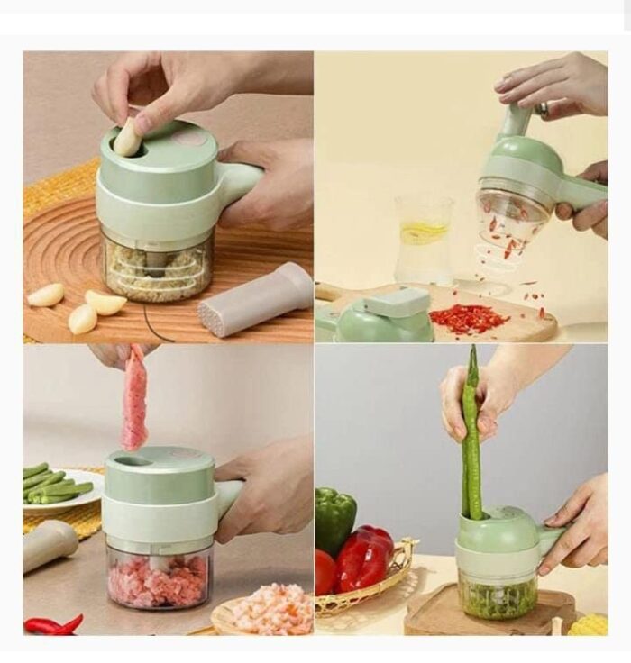 4-in-1 Electric Vegetable Cutter & Food Chopper – Multifunctional Handheld Slicer & Cooking Hammer