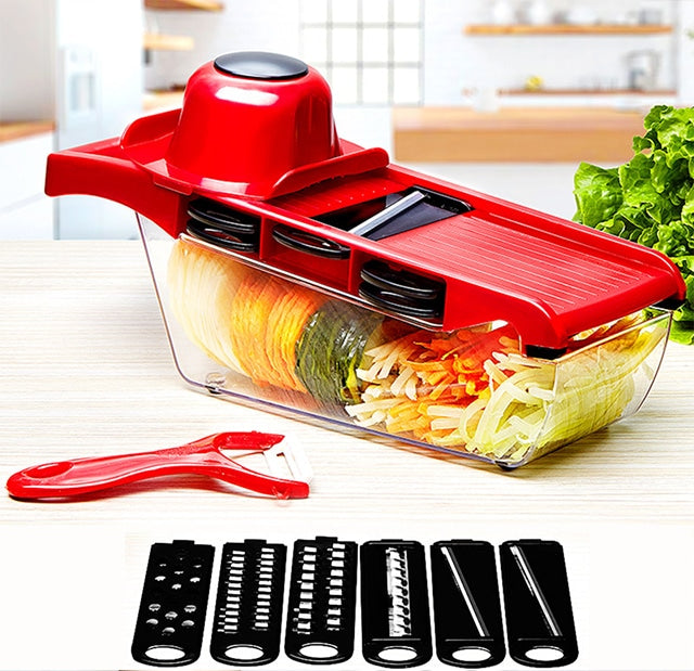 10-in-1 Mandoline Vegetable Slicer & Cutter with Storage Box – Multi-Functional Kitchen Tool